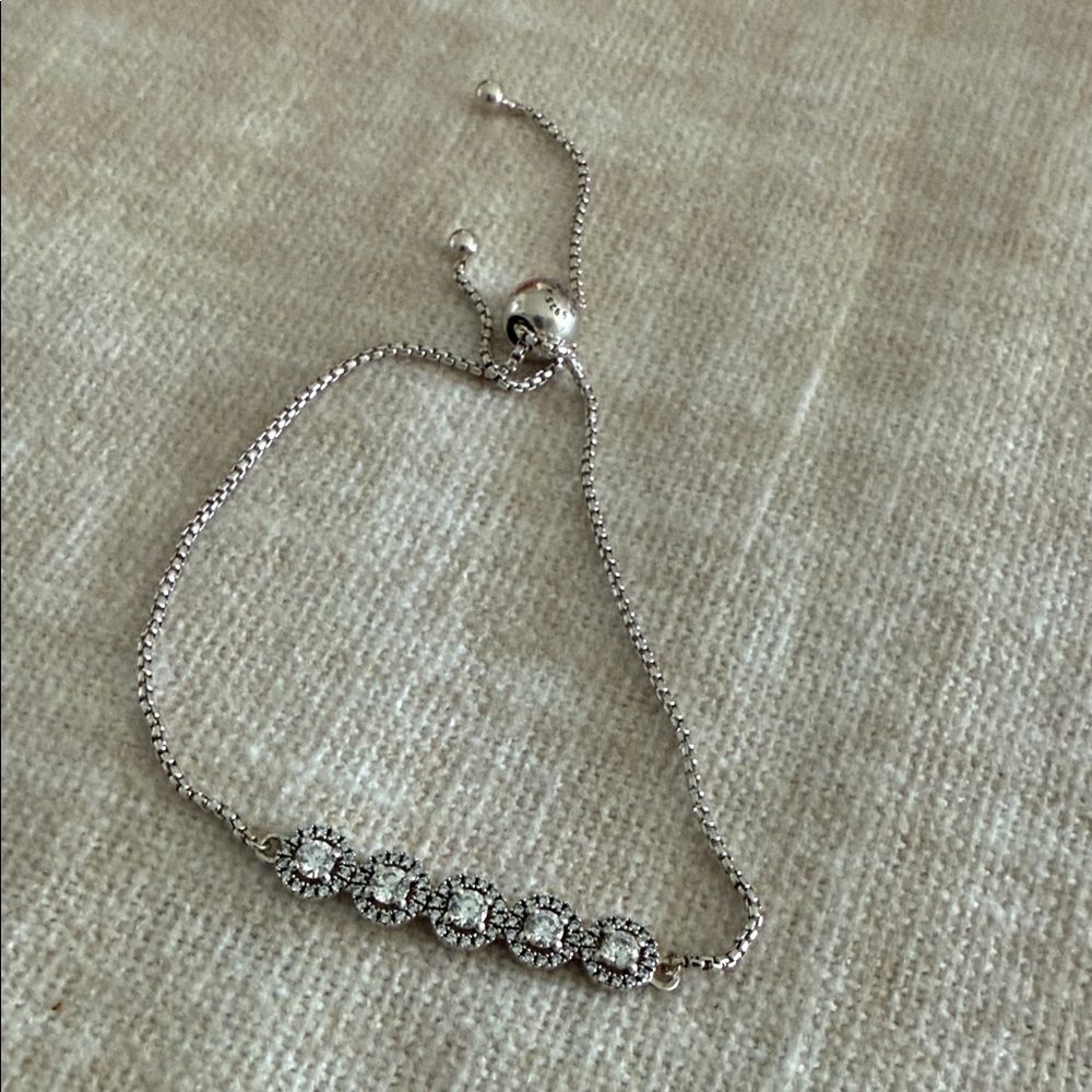Pandora Silver Bracelet with Sparkling Accents